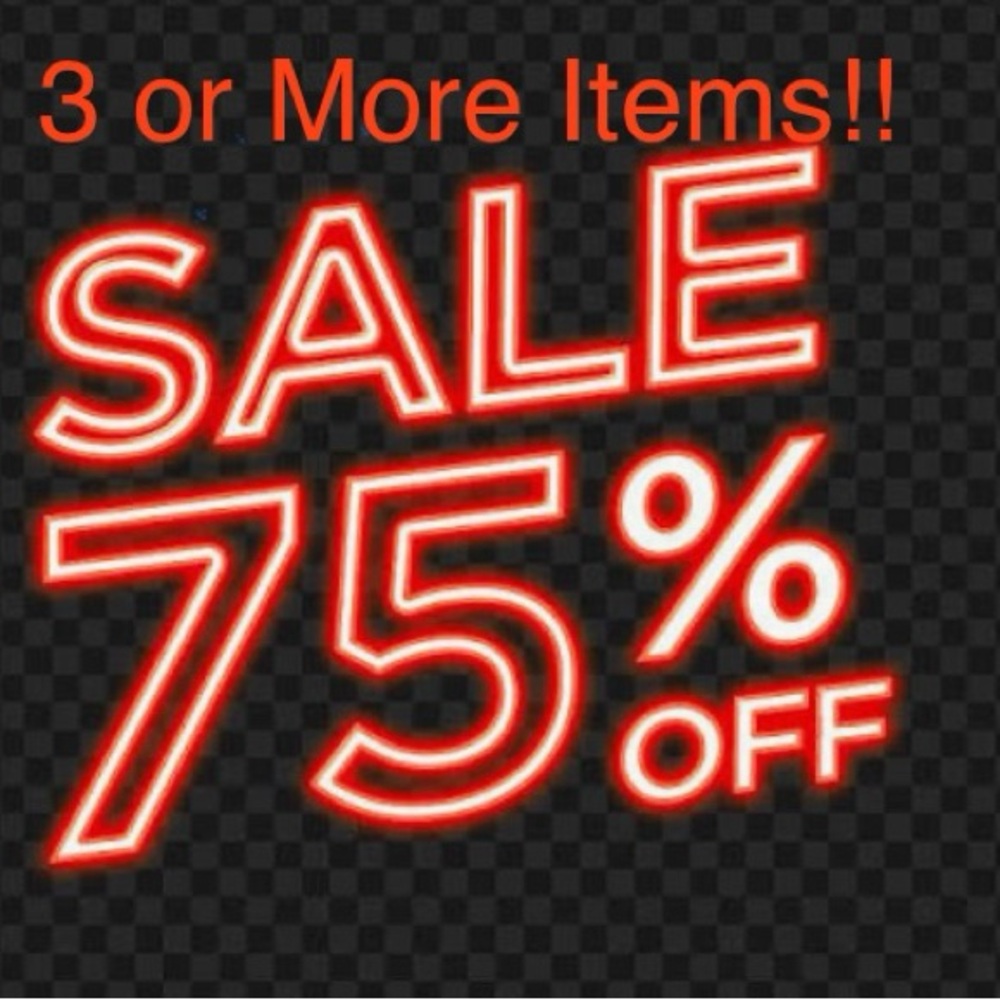 Bright Red Neon Sale Sign - 75% Off Display